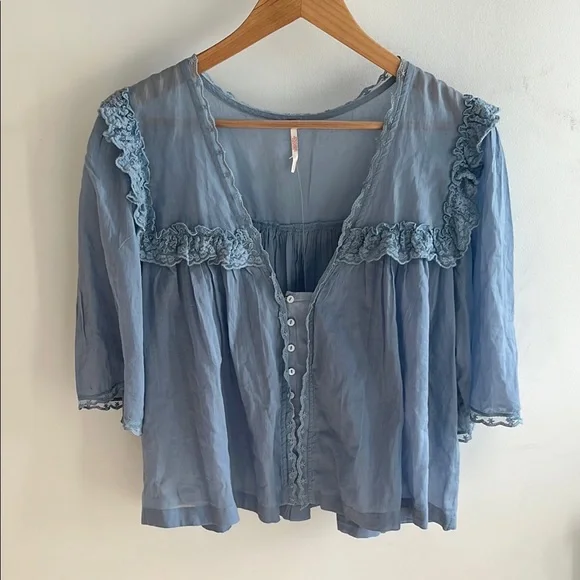 Free People NWT Women's baby doll blouse - Size L - Picture 1 of 5